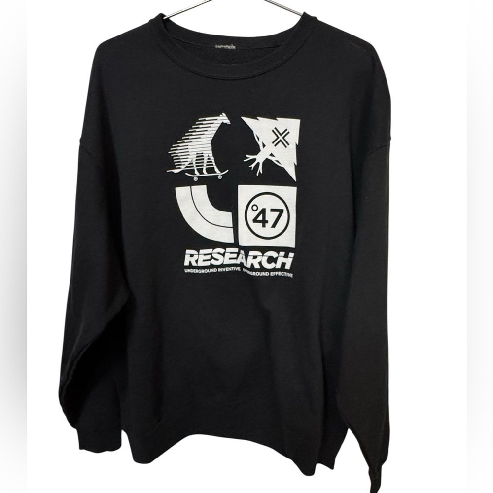 LRG Lifted Research Group Streetwear Black Men's XL Crewneck Sweatshirt MINTY